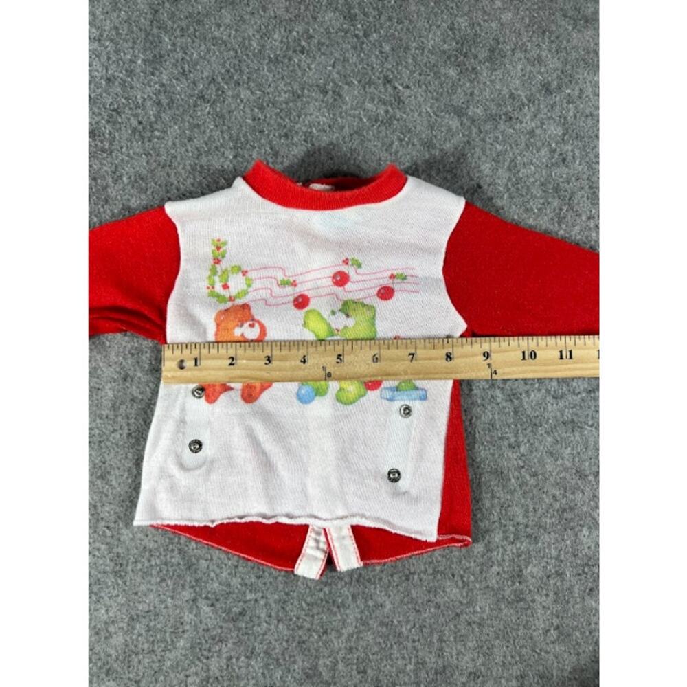 VTG 70s 80s Carters Care Bears Christmas Crewneck Sweater Infant 12mos Back Snap - Picture 5 of 6
